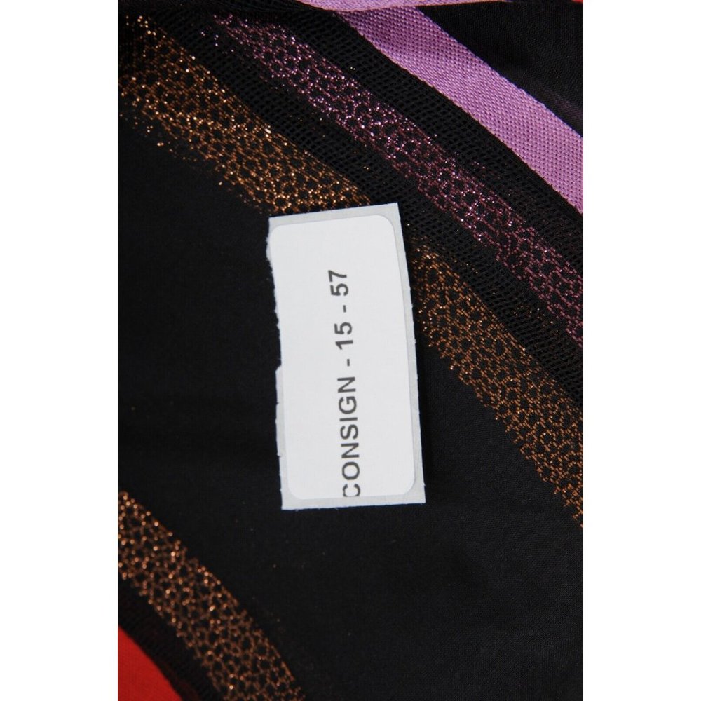 Gucci Women Striped Scarf Black Pink Red Brown Metallic Silk Cashmere Shawl Wrap - Picture 7 of 7